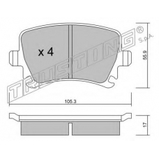 569.0 TRUSTING Комплект тормозных колодок, дисковый тормоз