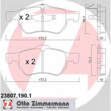 23807.190.1 ZIMMERMANN Комплект тормозных колодок, дисковый тормоз