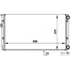 8MK 376 714-044 HELLA Радиатор, охлаждение двигателя