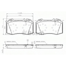 0 986 TB2 958 BOSCH Комплект тормозных колодок, дисковый тормоз