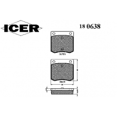 180638 ICER Комплект тормозных колодок, дисковый тормоз