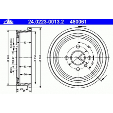 24.0223-0013.2 ATE Тормозной барабан