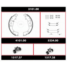 3101.00 WOKING Комплект тормозов, барабанный тормозной механизм