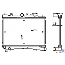 8MK 376 708-191 HELLA Радиатор, охлаждение двигателя