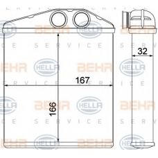 8FH 351 000-501 HELLA Теплообменник, отопление салона