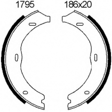 01795 BSF Комплект тормозных колодок, стояночная тормозная с