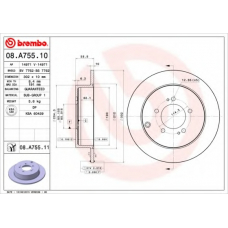 08.A755.11 BREMBO Тормозной диск