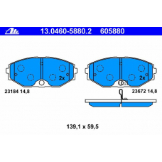 13.0460-5880.2 ATE Комплект тормозных колодок, дисковый тормоз