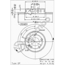 08.4750.44 BREMBO Тормозной диск