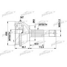 PCV1120 PATRON Шарнирный комплект, приводной вал