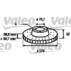 197004 VALEO Тормозной диск