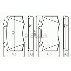 0 986 494 576 BOSCH Комплект тормозных колодок, дисковый тормоз