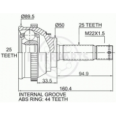 OJ-0643 InterParts Шарнирный комплект, приводной вал