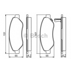 0 986 494 345 BOSCH Комплект тормозных колодок, дисковый тормоз