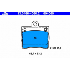 13.0460-4060.2 ATE Комплект тормозных колодок, дисковый тормоз