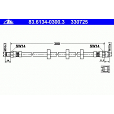 83.6134-0300.3 ATE Тормозной шланг