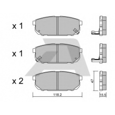 BPKI-2001 AISIN Комплект тормозных колодок, дисковый тормоз