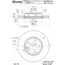 09.B436.41 BREMBO Тормозной диск