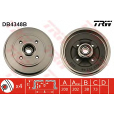 DB4348B TRW Тормозной барабан