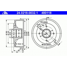 24.0218-0032.1 ATE Тормозной барабан