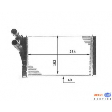 8FH 351 311-421 HELLA Теплообменник, отопление салона