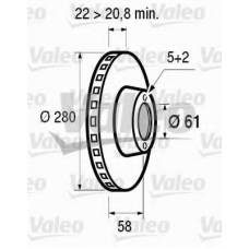 186224 VALEO Тормозной диск