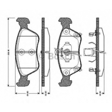 0 986 TB2 332 BOSCH Комплект тормозных колодок, дисковый тормоз