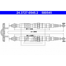 24.3727-0545.2 ATE Трос, стояночная тормозная система