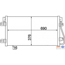 8FC 351 306-641 HELLA Конденсатор, кондиционер