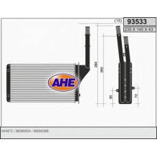 93533 AHE Теплообменник, отопление салона