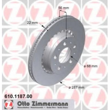 610.1187.00 ZIMMERMANN Тормозной диск