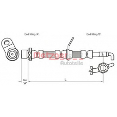 4110032 METZGER Тормозной шланг