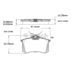 F 03B 150 217 BOSCH Комплект тормозных колодок, дисковый тормоз