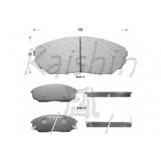 D11130OE KAISHIN Комплект тормозных колодок, дисковый тормоз