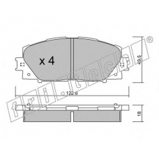 761.0 fri.tech. Комплект тормозных колодок, дисковый тормоз