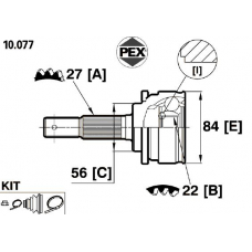 10.077 PEX Шарнир, приводной вал