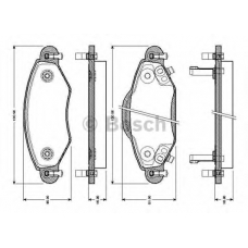 0 986 TB2 443 BOSCH Комплект тормозных колодок, дисковый тормоз