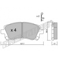 305.0 TRUSTING Комплект тормозных колодок, дисковый тормоз