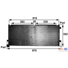 8FC 351 300-571 HELLA Конденсатор, кондиционер