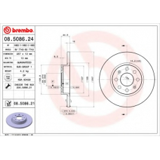 08.5086.21 BREMBO Тормозной диск