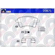 20875 GALFER Комплект тормозных колодок, дисковый тормоз