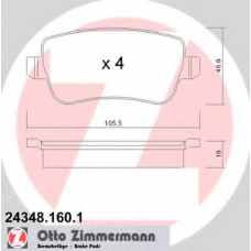 24348.160.1 ZIMMERMANN Комплект тормозных колодок, дисковый тормоз