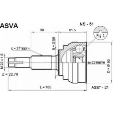 NS-51 ASVA Шарнирный комплект, приводной вал