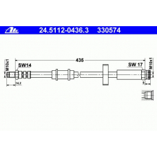 24.5112-0436.3 ATE Тормозной шланг