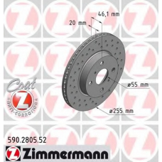 590.2805.52 ZIMMERMANN Тормозной диск