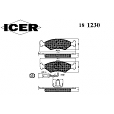 181230 ICER Комплект тормозных колодок, дисковый тормоз