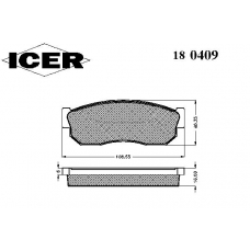 180409 ICER Комплект тормозных колодок, дисковый тормоз