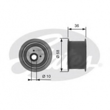 T41228 GATES Паразитный / ведущий ролик, зубчатый ремень