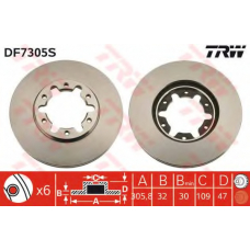 DF7305S TRW Тормозной диск