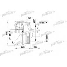 PCV1377 PATRON Шарнирный комплект, приводной вал